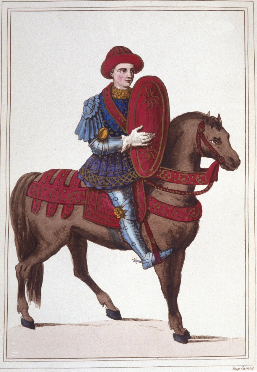 Portrett av Jean Poton, Lord of Xaintrailles, eller av Saintrailles Maréchal av Frankrike (ca. 1400 til 1461) Han var en av følgesvennene til Jeanne d