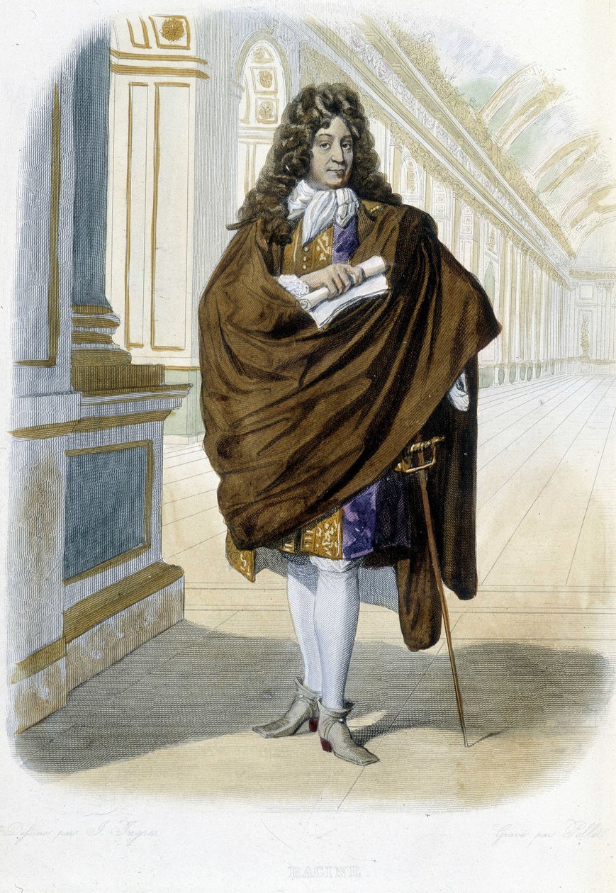 Portrett av Jean Racine, fransk dramatiker og poet (1639 - 1699) - i "" Le Plutarque francais", red. Mennechet av Unknown artist