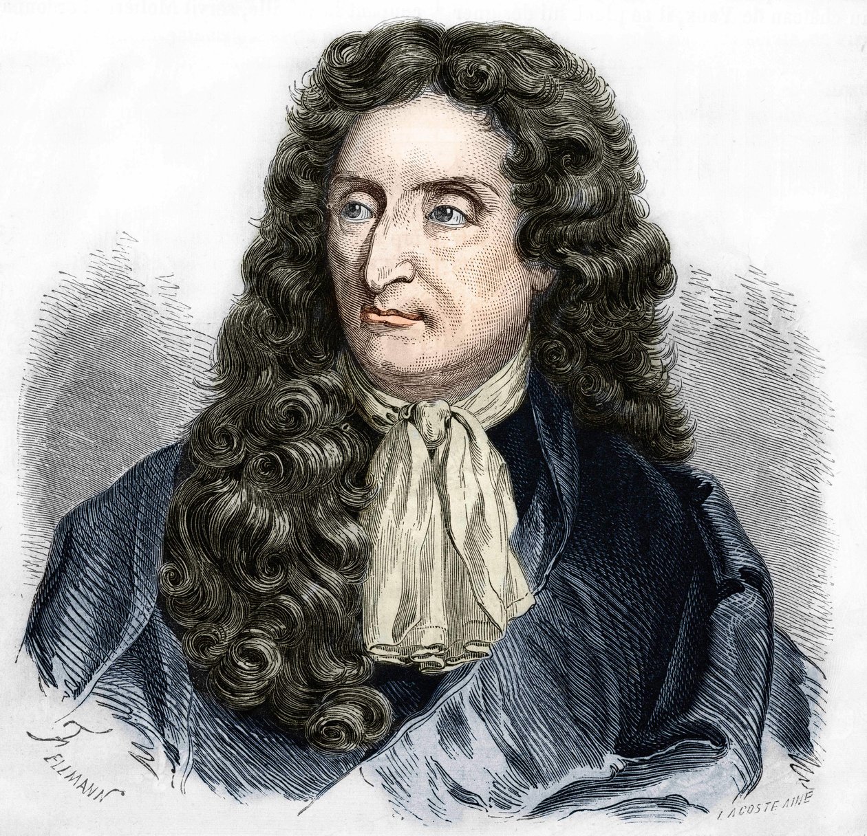 Portrait of Jean de La Fontaine (1621-1695), French poet. av Unknown artist