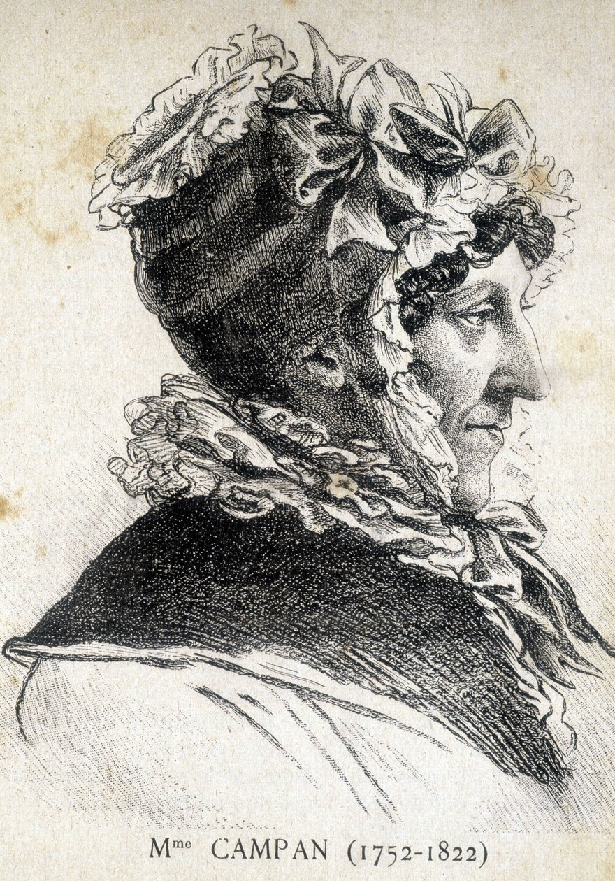 Portrett av Jeanne Louise Henriette Genest, Madame Campan (1752 - 1822), fransk pedagog - i "" Les Contemporains", n.d. sent på 1800-tallet. av Unknown artist