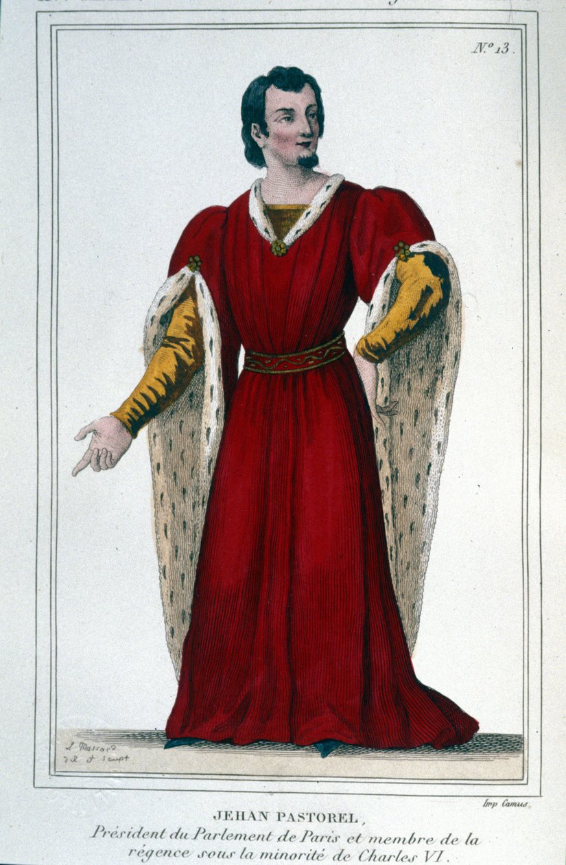 Portrett av Jehan Pastorel, president for Paris-parlamentet og medlem av regenten under minoriteten til Charles VI av Unknown artist