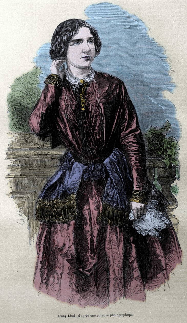 Portrett av Jenny Lind (1820-1887), svensk sanger. av Unknown artist