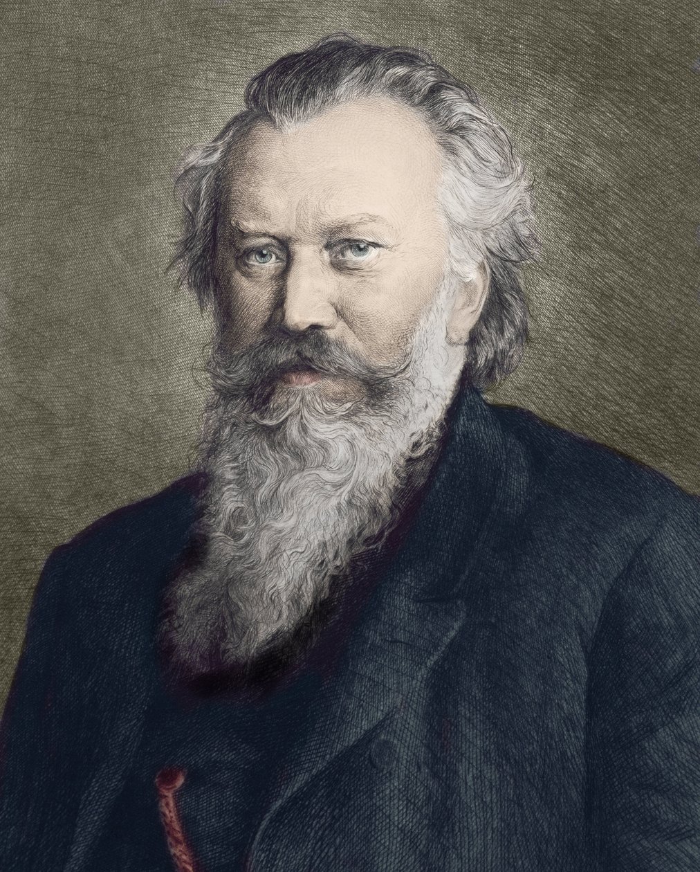 Portrait of Johannes Brahms (1833 - 1897), German composer, pianist and conductor - av Unknown artist
