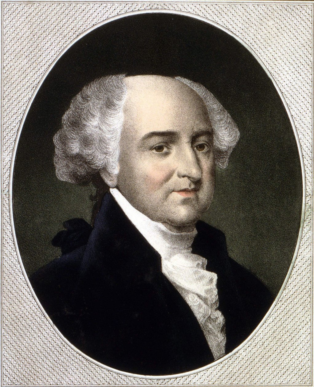 Portrett av John Adams (1735 - 1826), 2. president i USA (1797 - 1801). Gravering sd. 1800-tallet. av Unknown artist