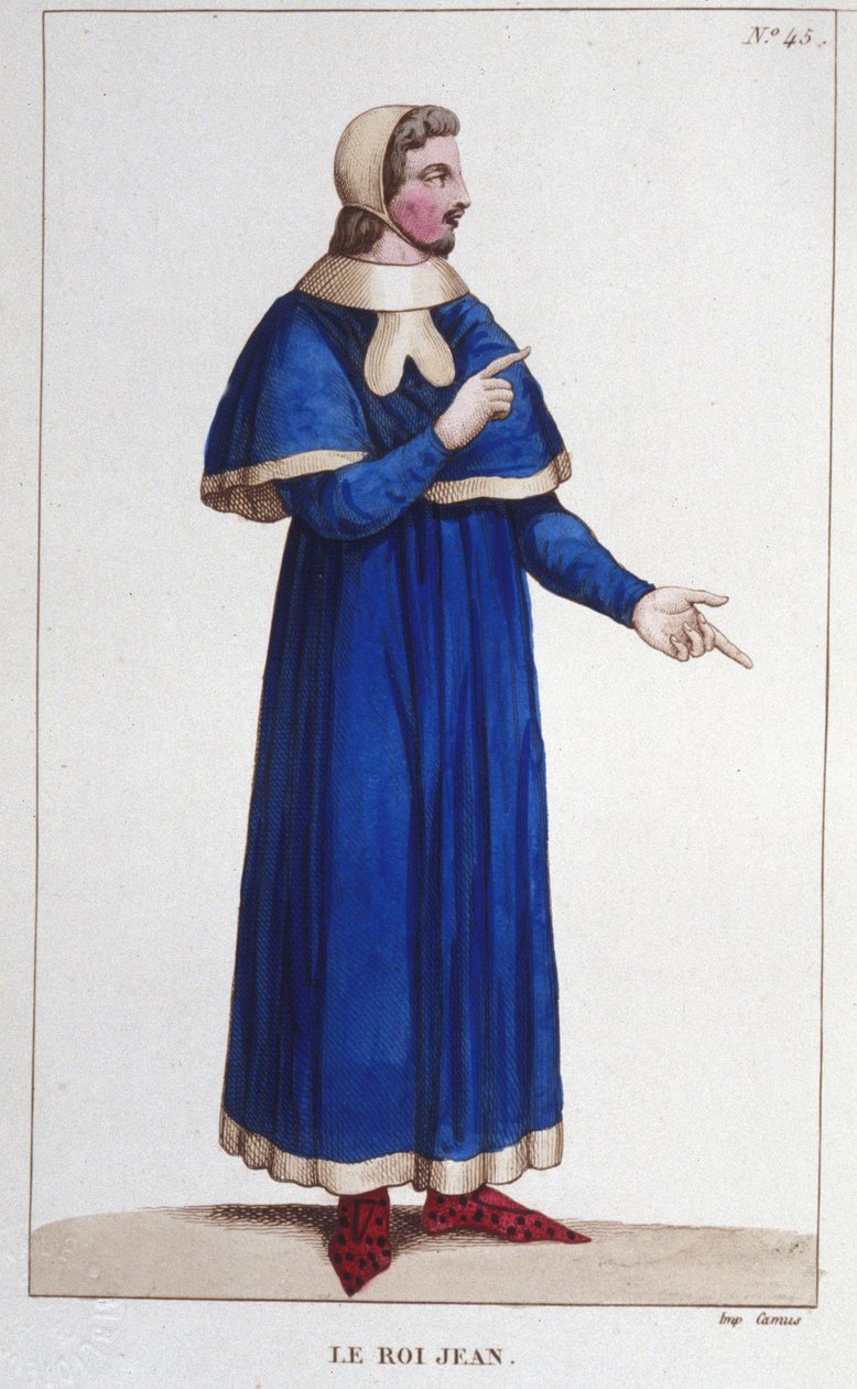 Portrett av Johannes II den gode (1319 - 1364), konge av Frankrike gravering fra 1830 av Unknown artist