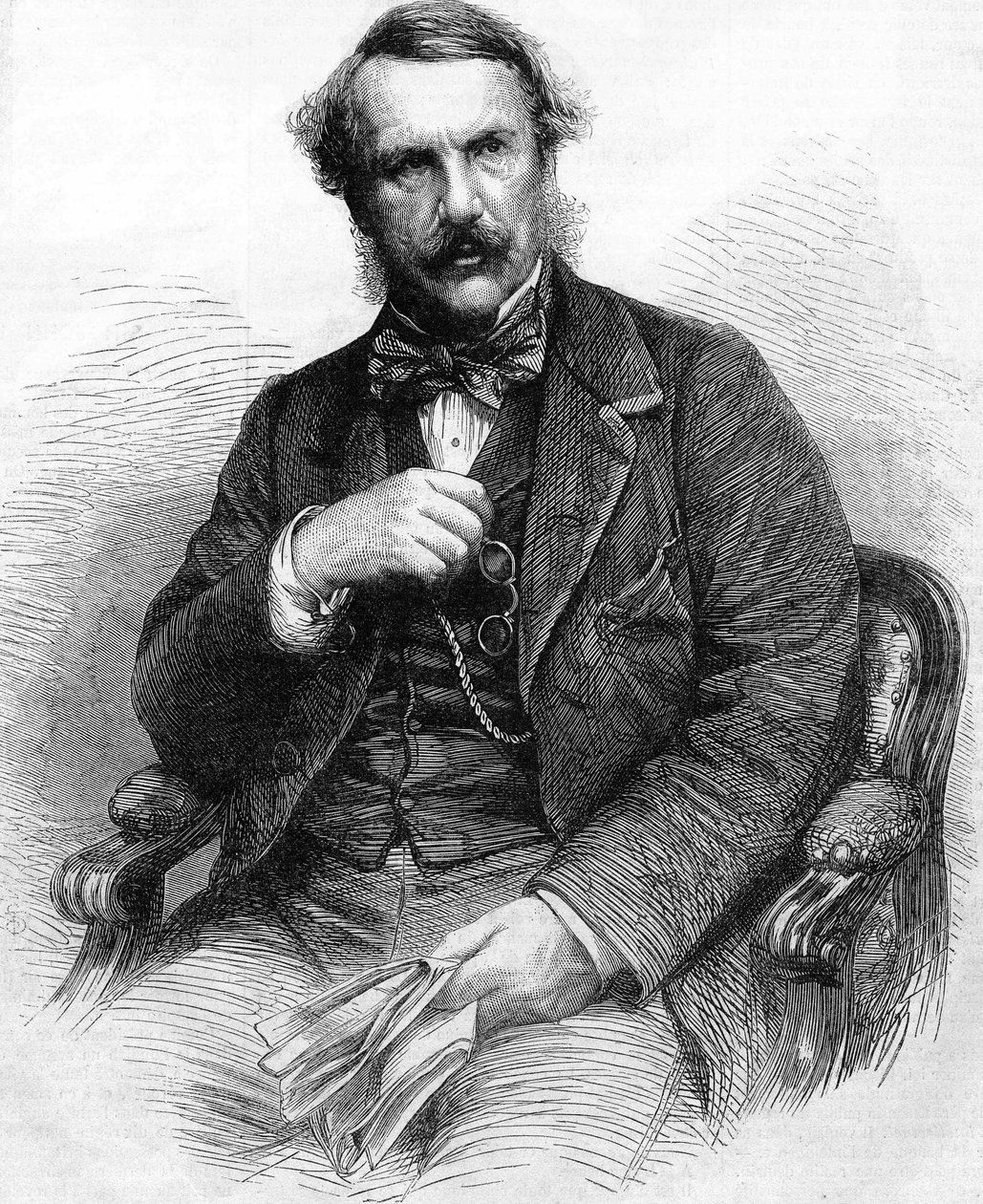 Portrett av John Laird Mair Lawrence. Britisk administrator (1811 til 1879). guvernør i engelsk India; Gravering 1864. av Unknown artist
