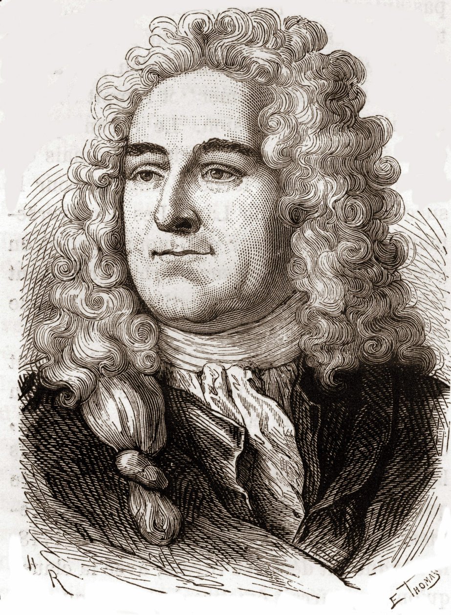 Portrett av John Law (1671 - 1729), Scottish Financial som forårsaket konkurs i 1720 (Event of Quincampoix Street) av Unknown artist