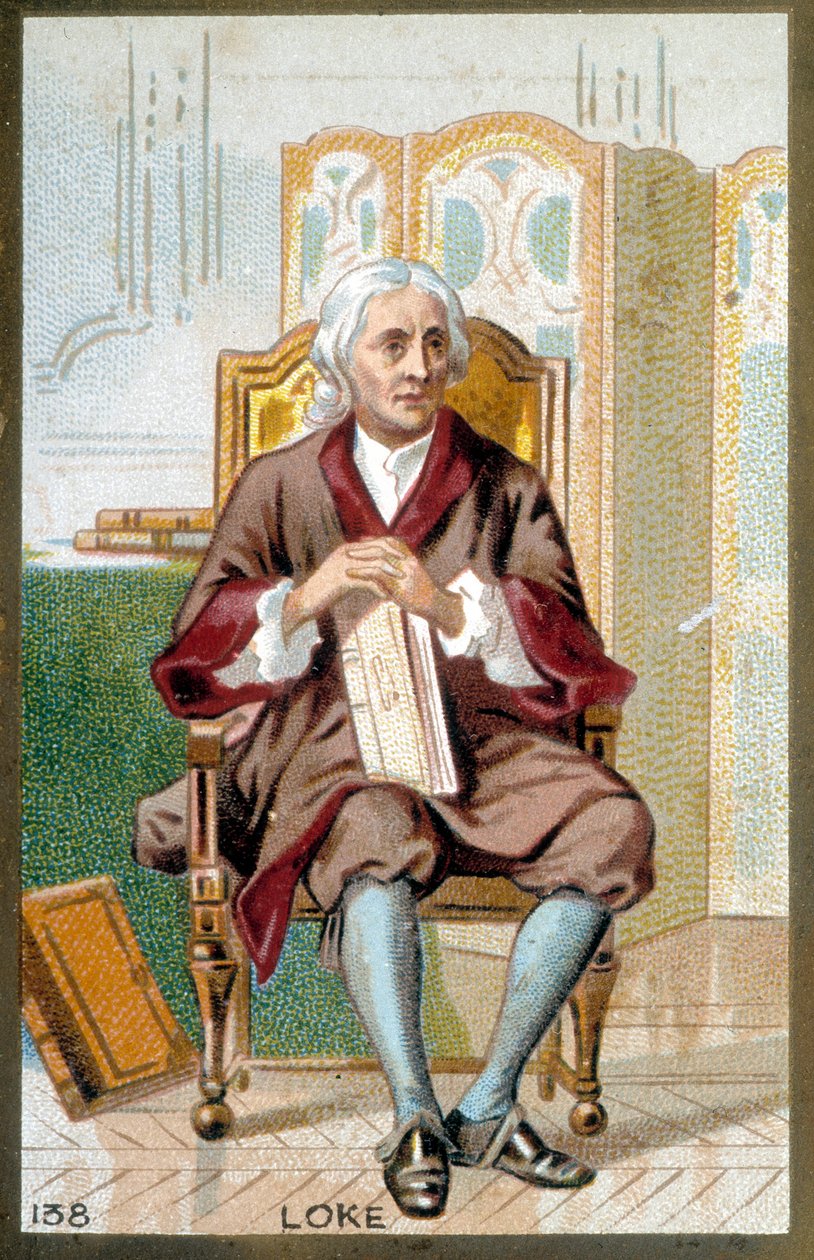 Portrett av John Locke (1632-1704), engelsk filosof. 1800-talls kromolitografi. av Unknown artist