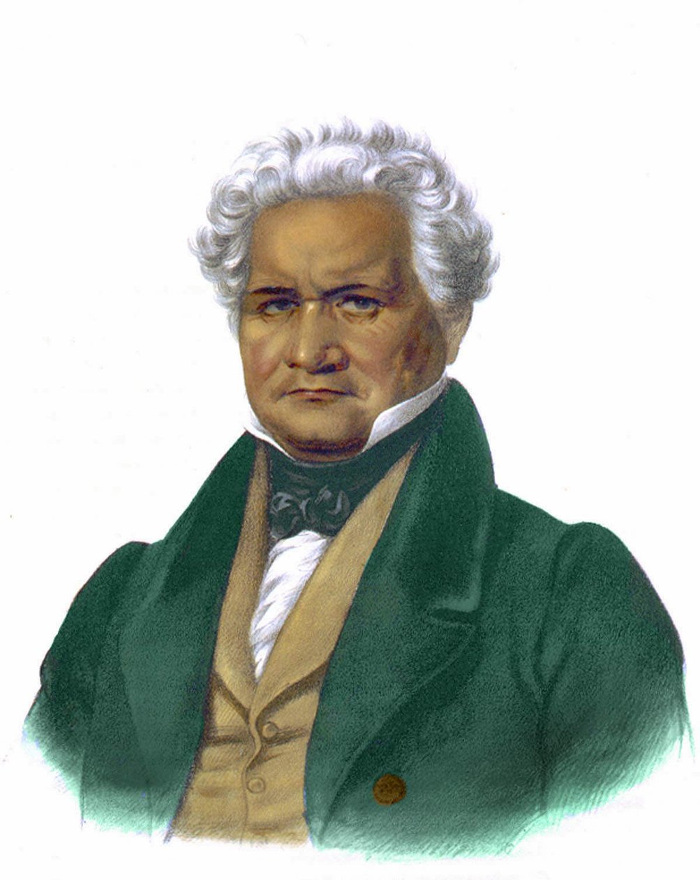 Portrett av John Ridge, gravering 1838. av Unknown artist