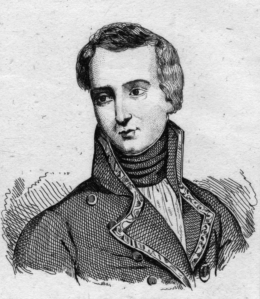 Portrett av Jose Rebolledo de Palafox (Palafox og MelCII) (1776-1847), en spansk soldat som kjempet under beleiringen av Zaragoza (Zaragoza) i 1808. Gravering fra 1800-tallet. av Unknown artist
