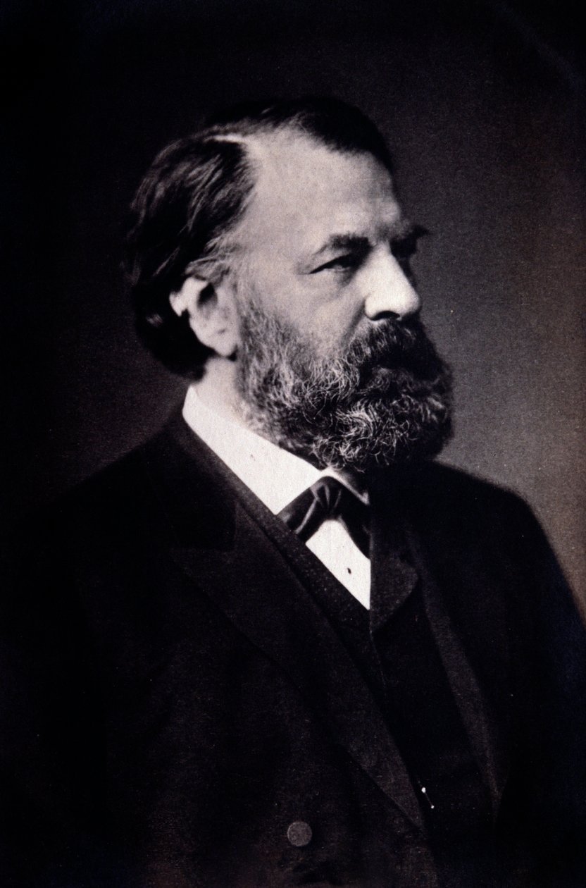 Portrett av Joseph Joachim (1831-1907) ungarsk fiolinist, komponist og regissør Fotografi. Milano, biblioteca del conservatorio av Unknown artist