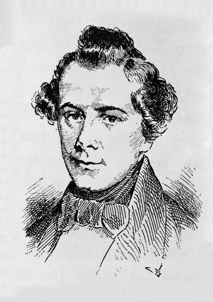 Portrett av Joseph Lanner østerriksk komponist, fiolinist og dirigent (1801-1843). av Unknown artist
