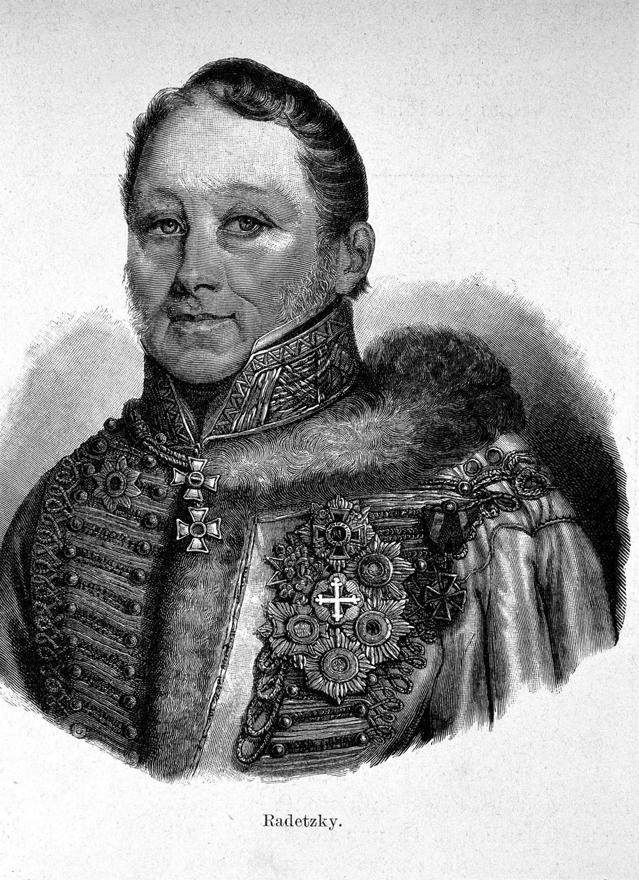 Portrait of Joseph Radetzky, Count von Radetz (1766 - 1858), Austrian Feld-Marechal. av Unknown artist