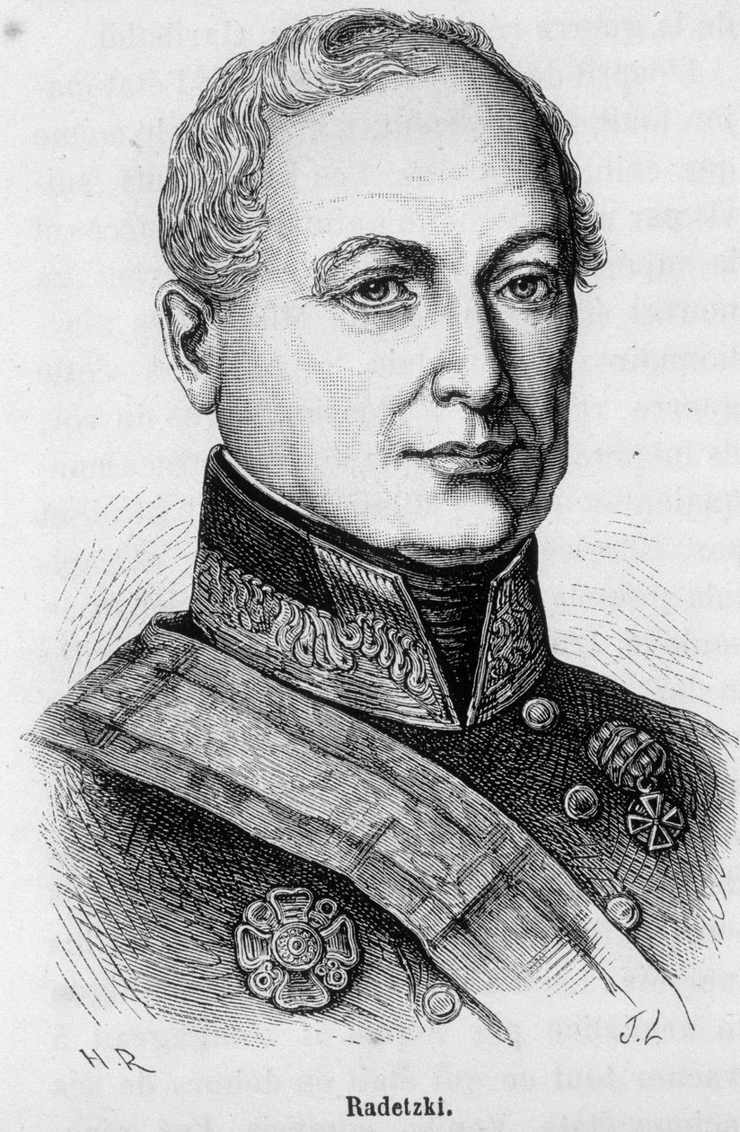 Portrett av Joseph Wenzel Radetzky von Radetz, østerriksk marechal (1766-1858). av Unknown artist