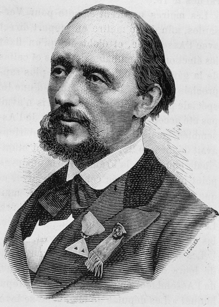 Portrett av Jules Bergeret (1839 - 1905). Gravering av slutten av 1800-tallet i "Histoire de France"" av H. Martin. av Unknown artist