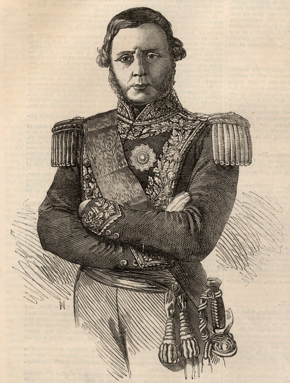 Portrett av Justo Jose de Urquiza y Garcia 1801-1870 - Argentina general og politiker gravering 1852 av Unknown artist