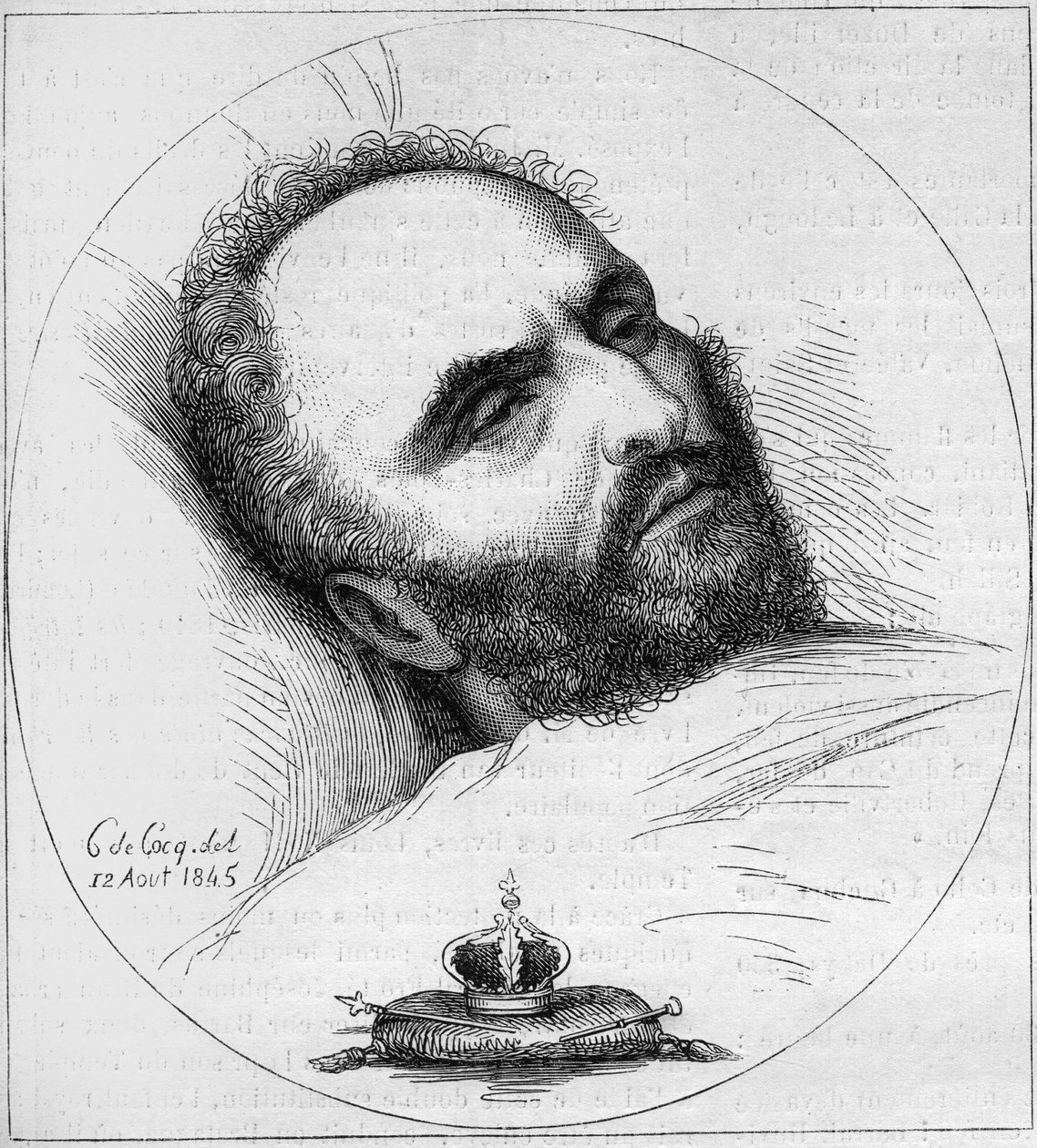Portrett av Karl Wilhelm Naundorff (1785-1845), prøyssisk urmaker som utga seg for å være konge av Frankrike Ludvig XVII. Gravering fra 1800-tallet. av Unknown artist