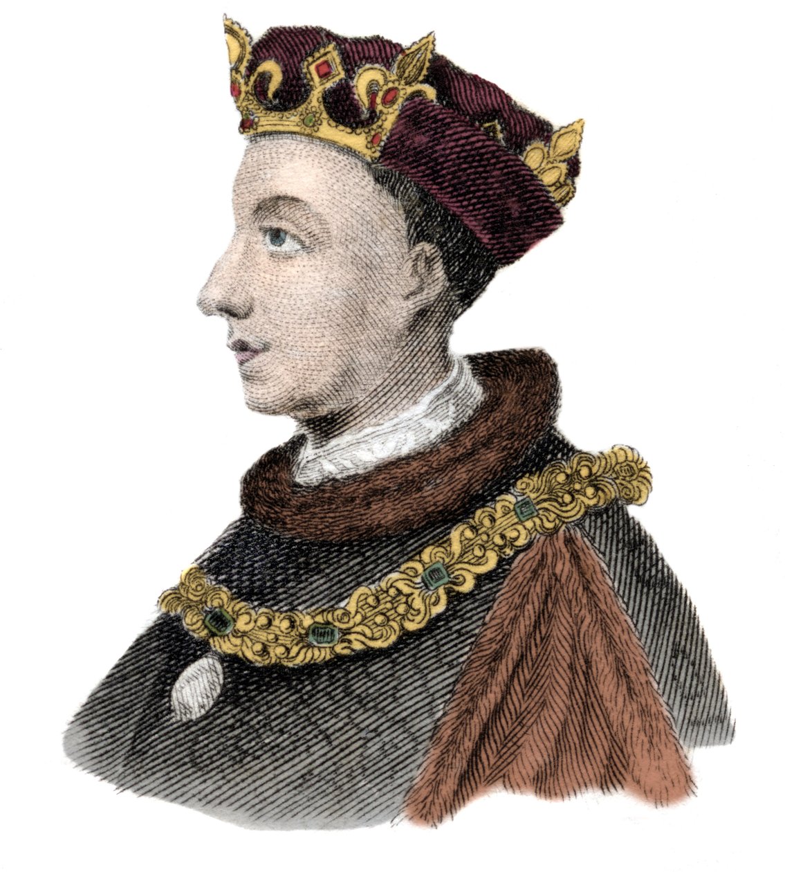 Portrett av kong Henry V av England (1387-1422). av Unknown artist