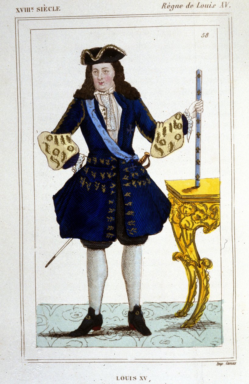 Portrett av kong Ludvig XV (1710 - 1774). av Unknown artist