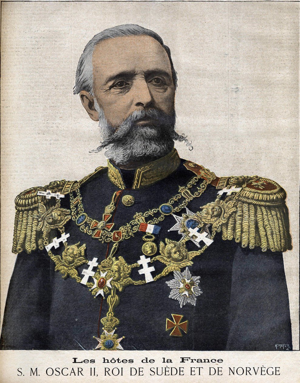 Portrait of King Oscar II. King of Sweden and Norway. 1829-1907. av Unknown artist