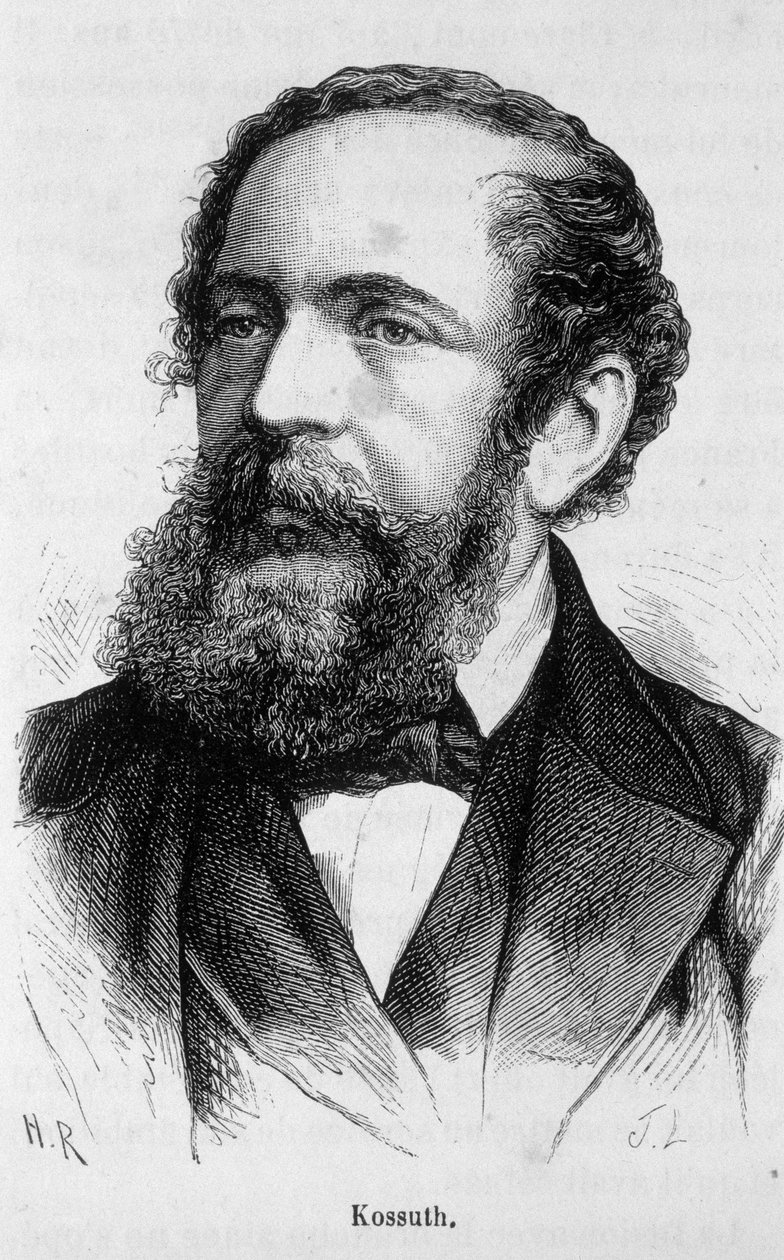 Portrait of Lajos Kossuth (1802-1894), Hungarian politician av Unknown artist