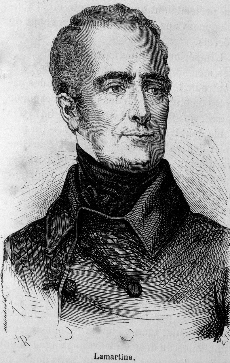 Portrett av Lamartine, fransk poet (1790 - 1869) av Unknown artist