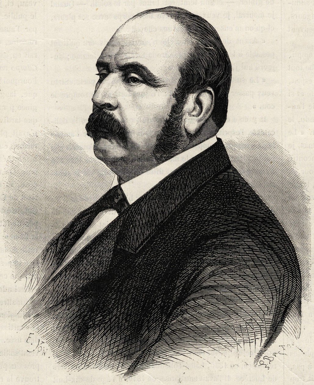 Portrett av Ledru Rollin (Ledru-Rollin) (1807-1874), fransk politiker. Gravering fra 1800-tallet. av Unknown artist