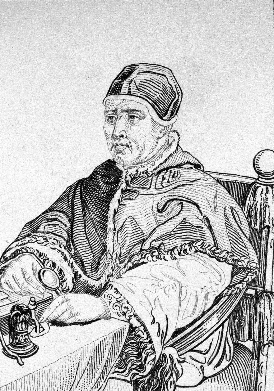 Portrett av Leon X (Johannes av Medici) (1475 - 1521), 215. pave (1513 - 1521). av Unknown artist