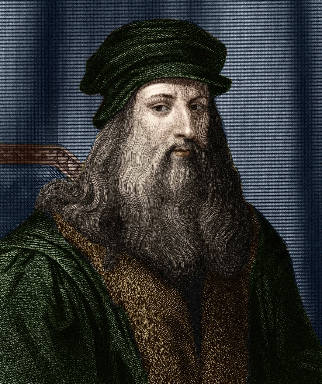 Portrett av Leonard de Vinci (1452-1519) (Leonardo da Vinci), italiensk maler. av Unknown artist