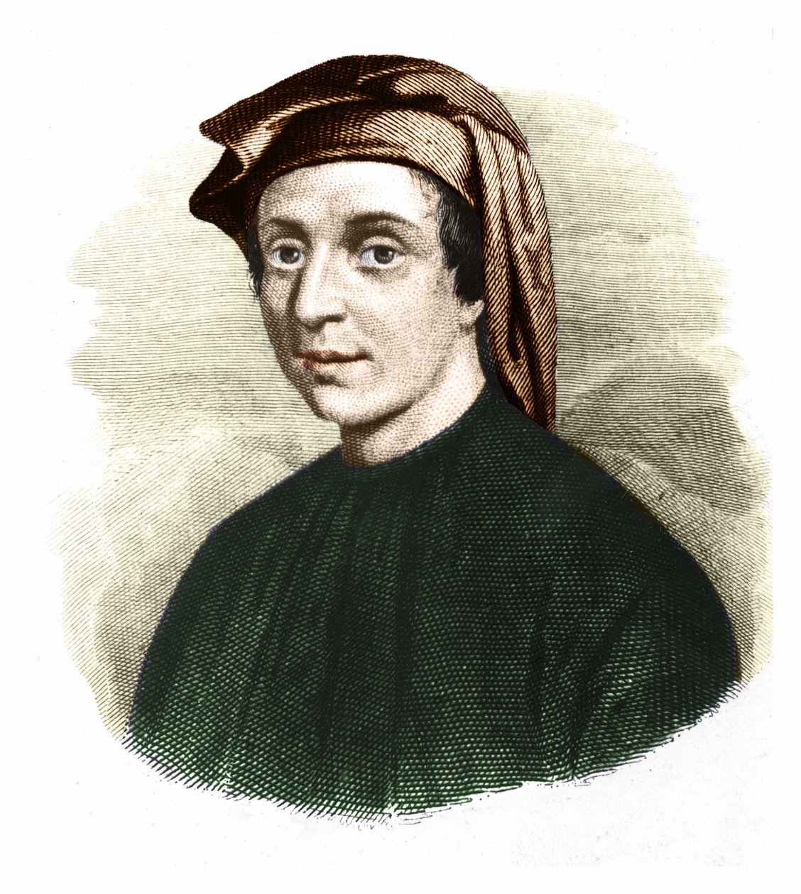 Portrait of Leonardo Fibonacci (1170-1245). (Leonard of Pisa). Italian mathematician. av Unknown artist
