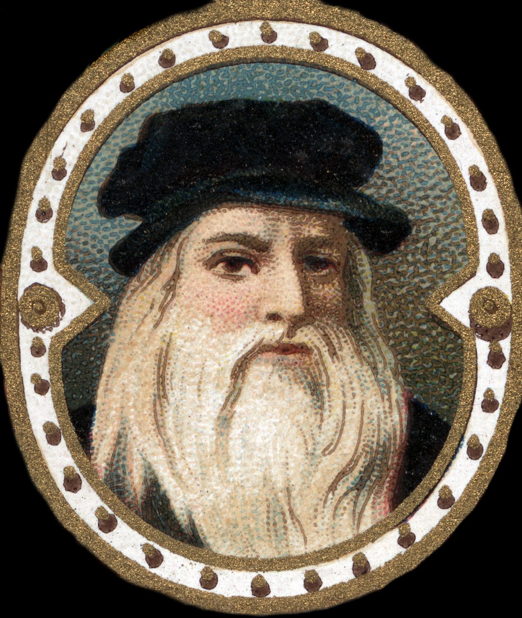 Portrett av Leonardo da Vinci (1452 - 1519) (Leonardo da Vinci). av Unknown artist