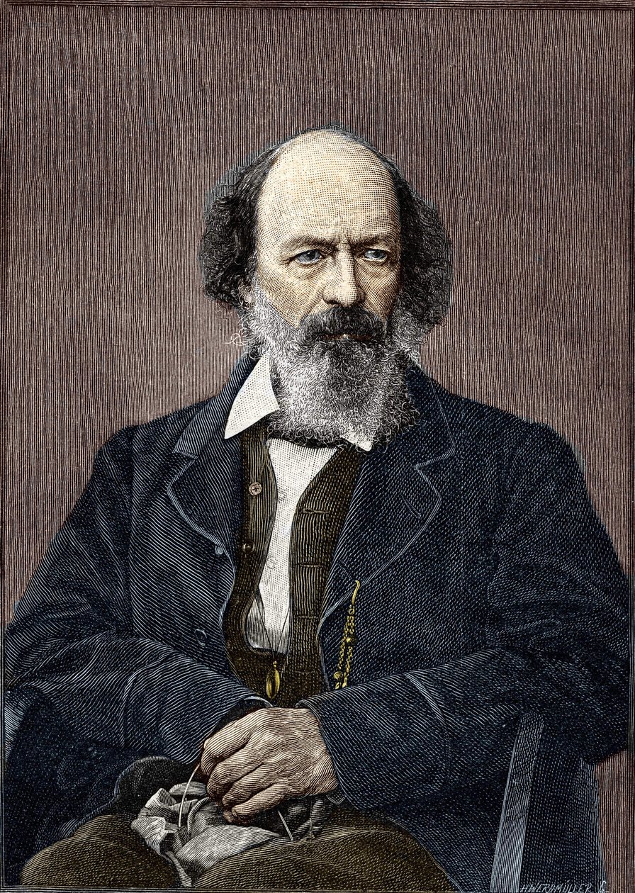 Portrett av Lord Alfred Tennyson, engelsk poet og dramatiker (1809 til 1892). av Unknown artist