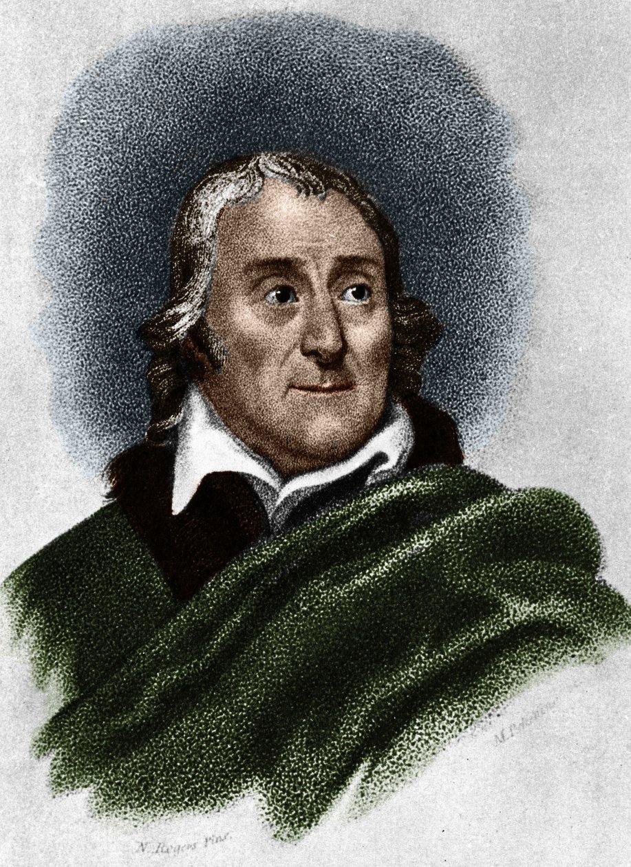 Portrett av Lorenzo da Ponte (1749-1838) librettist og italiensk forfatter av jødisk opprinnelse. av Unknown artist