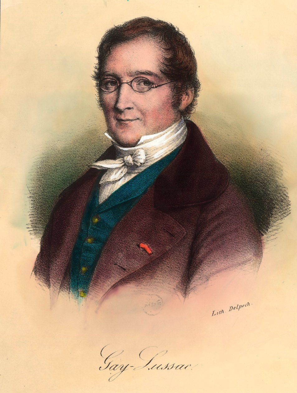 Portrett av Louis-Joseph Gay-Lussac (Louis Joseph Gay Lussac) (1778 - 1850), fransk kjemiker og fysiker. Gravering av 1800-tallet. Privat samling. av Unknown artist
