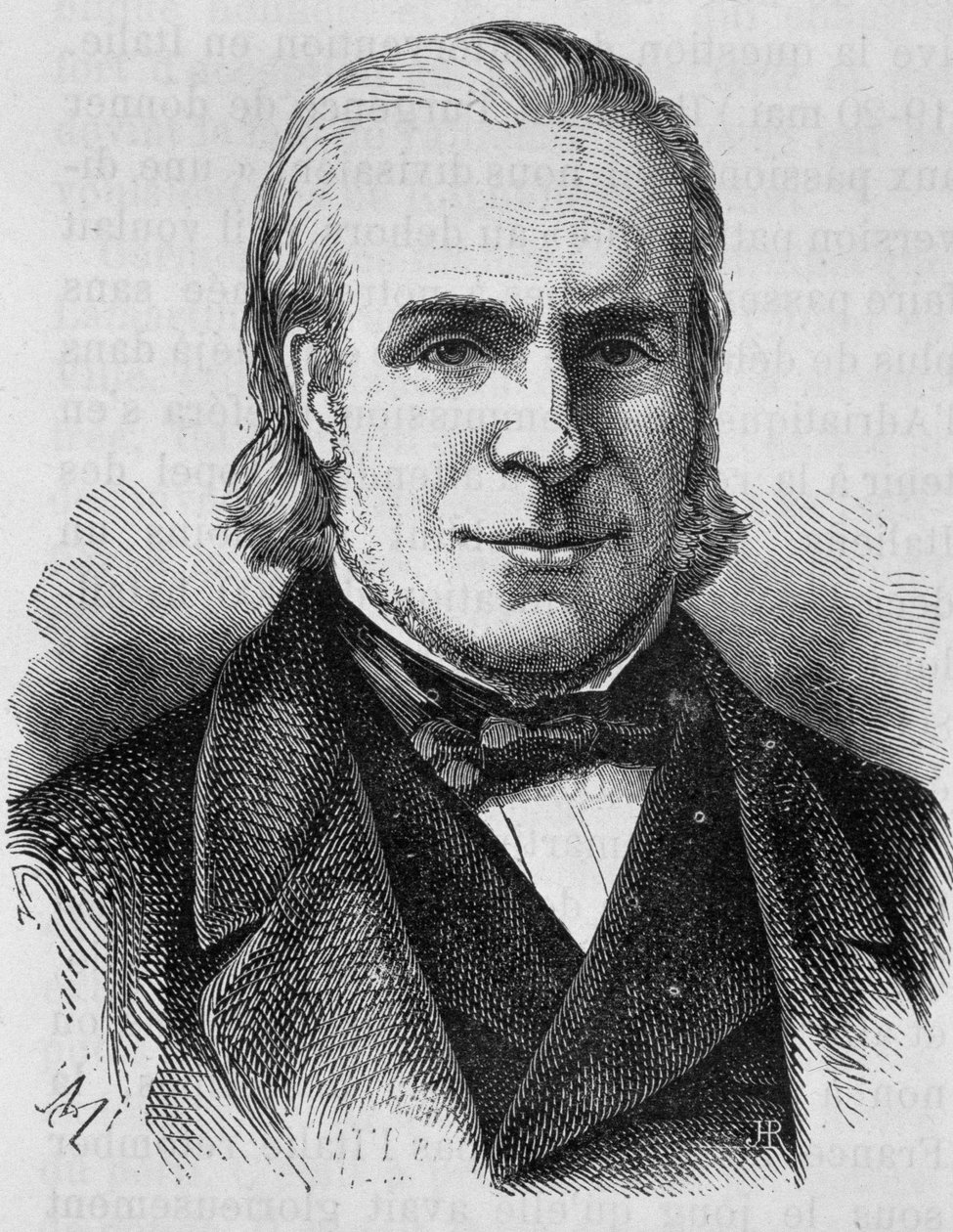 Portrett av Louis Antoine Garnier-Pages (Garnier Pages) (1803 - 1878). Gravering av slutten av 1800-tallet i "Histoire de France"" av H. Martin. av Unknown artist