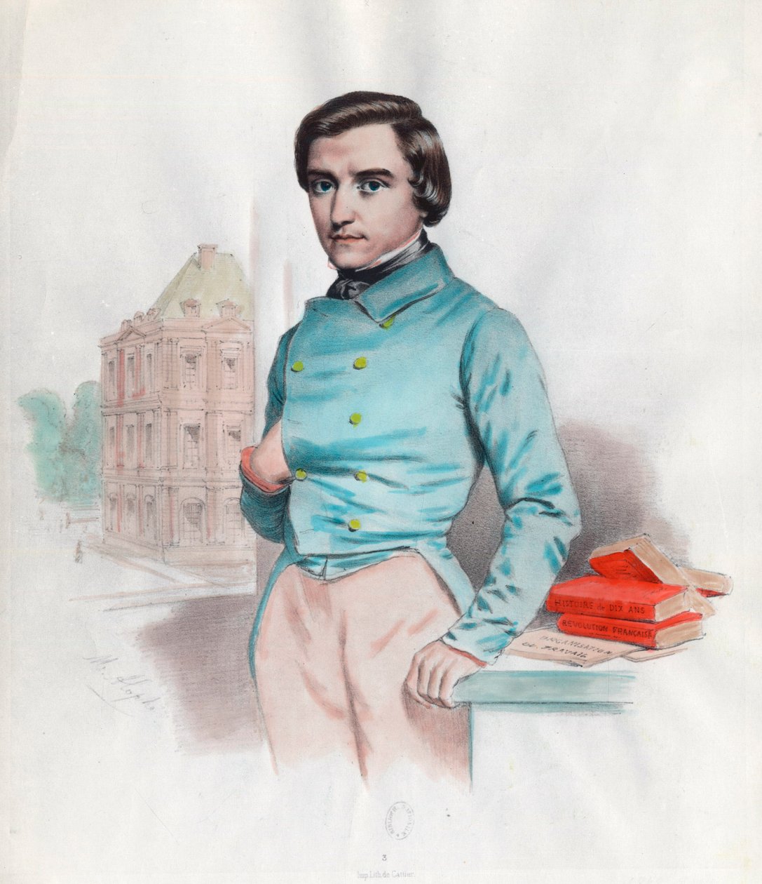 Portrett av Louis Blanc (1811 - 1882), fransk politiker og historiker. Gravering av 1800-tallet. Privat samling. av Unknown artist