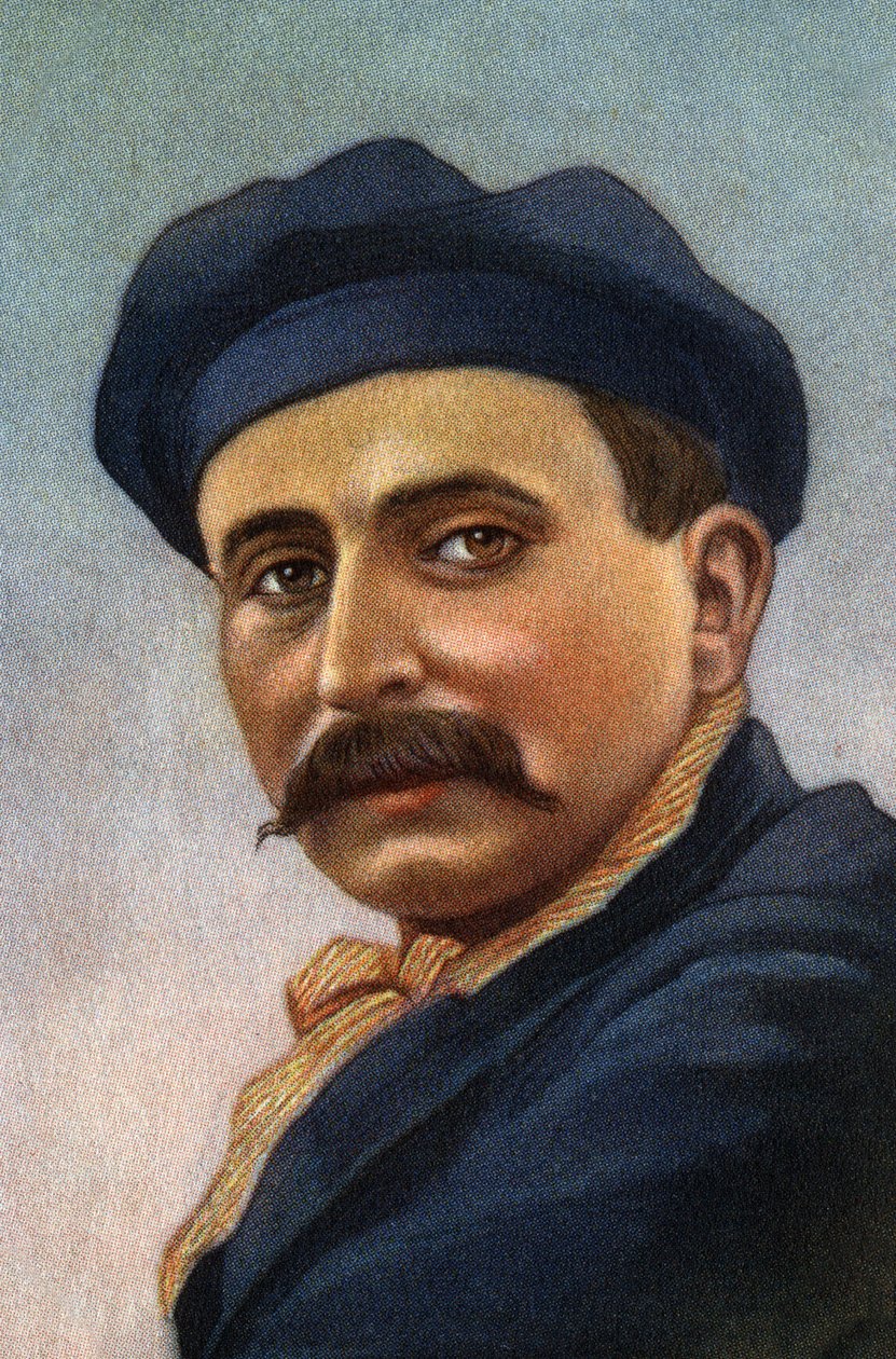 Portrett av Louis Bleriot (1872–1936), fransk flyger og industrimann. av Unknown Artist