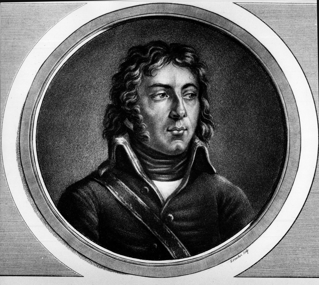 Portrett av Louis Charles Antoine Desaix de Veygoux (1768-1800), fransk general. i ""Fullstendig samling av historiske bilder av den franske revolusjonen, i tre bind."" 1804. av Unknown artist
