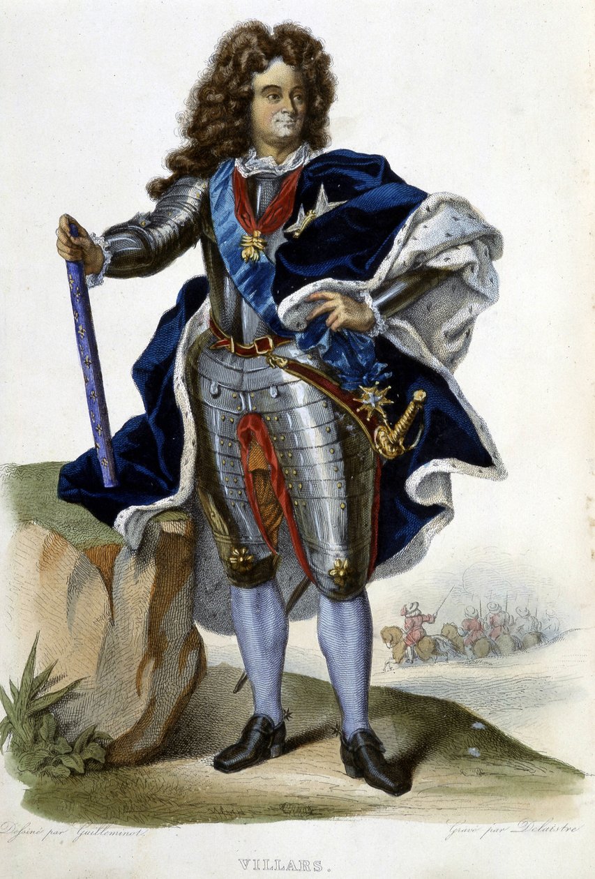 Portrett av Louis Claude Hector, hertugen av Villars, marskalk av Frankrike (1653-1734) - i "" Le Plutarque francais"", red. Langlois, Paris av Unknown artist