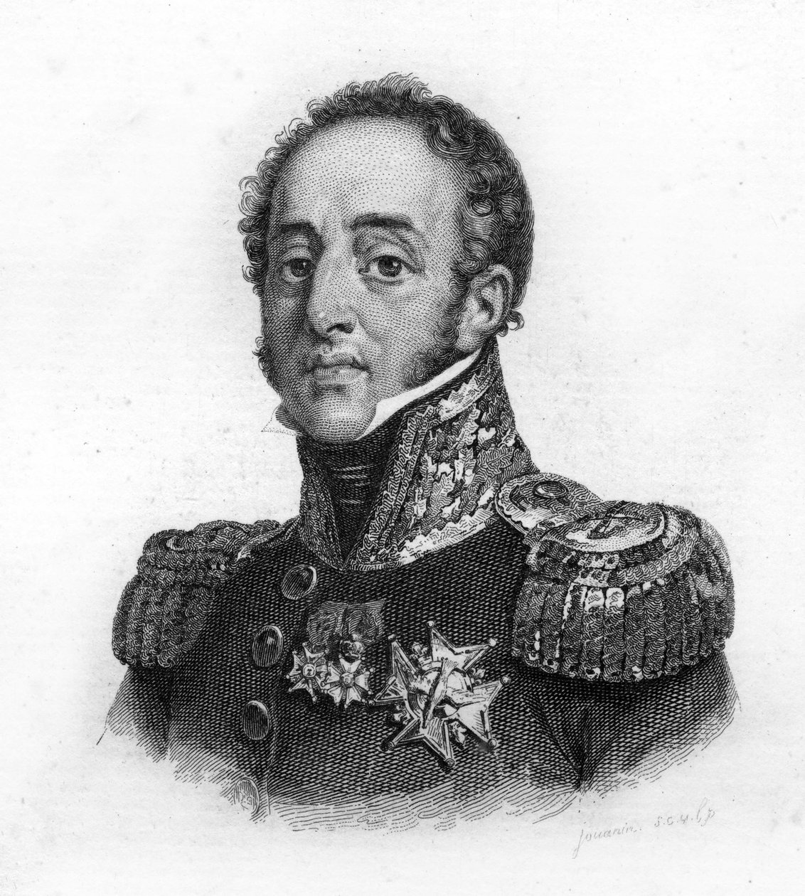 Portrait of Louis Gabriel (Louis-Gabriel) Suchet (1770-1826), Duke of Albufera, Marshal of France, engraving of the 19th century av Unknown artist