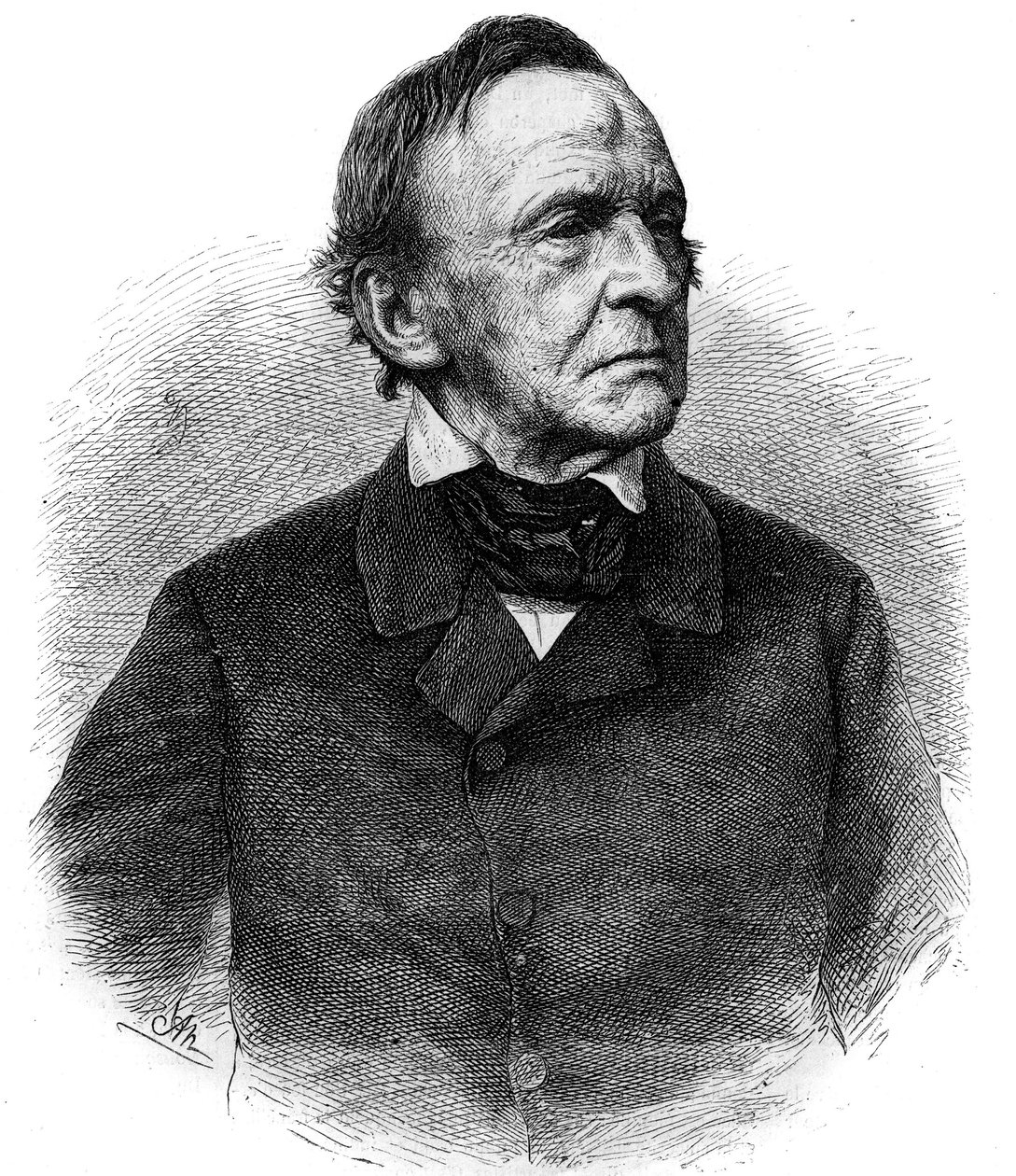 Portrett av Ludvig I (1786-1868) konge av Baviere fra 1825 til 1848. Gravering i "" The Illustrious Universe"" av Unknown artist