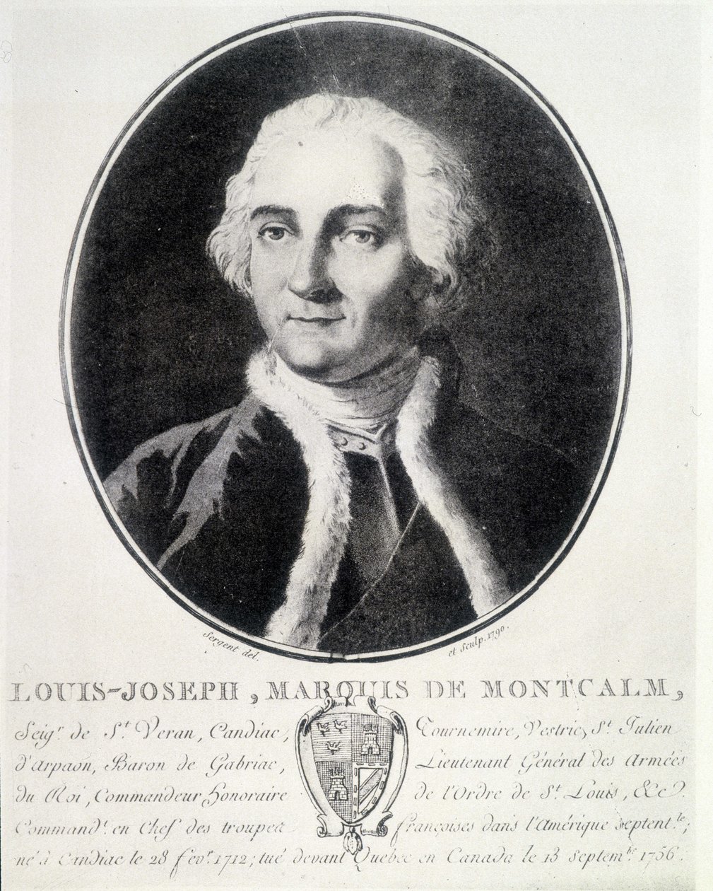 Portrait of Louis Joseph, Marquis de Montcalm (1712-1759), French military. av Unknown artist