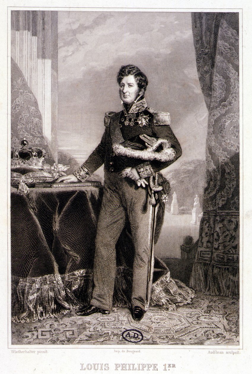 Portrett av Louis Philippe 1., kongen av franskmennene - gravering av Unknown artist