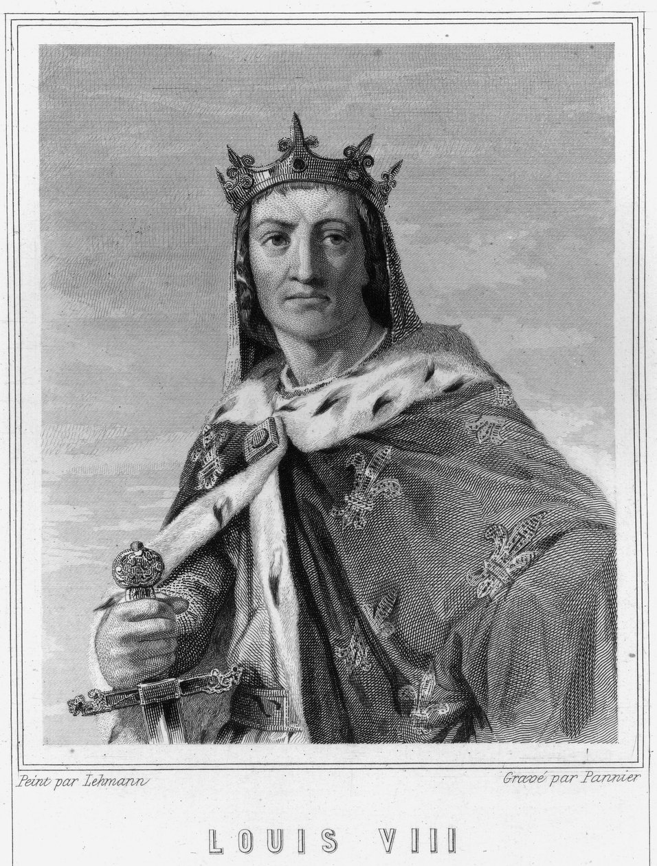Portrait of Louis VIII (1187 - 1226), King of France - in “Histoire des Français”” by Lavallée, engraving, sd. av Unknown artist
