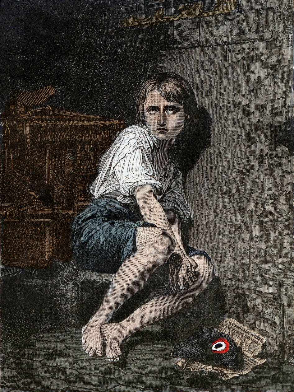 Portrett av Ludvig XVII (1785-1795) i tempelfengselet, Paris" av Unknown artist