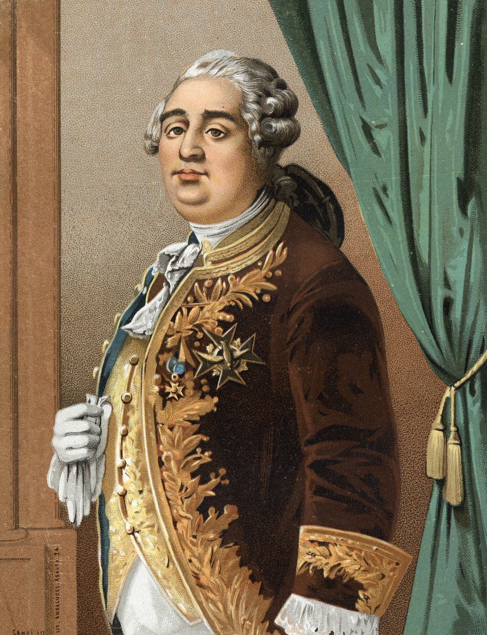 Portrait of Louis XVI (1754 - 1793) King of France after “hombres y Mujeres celebres””. Barcelona 1877. av Unknown artist