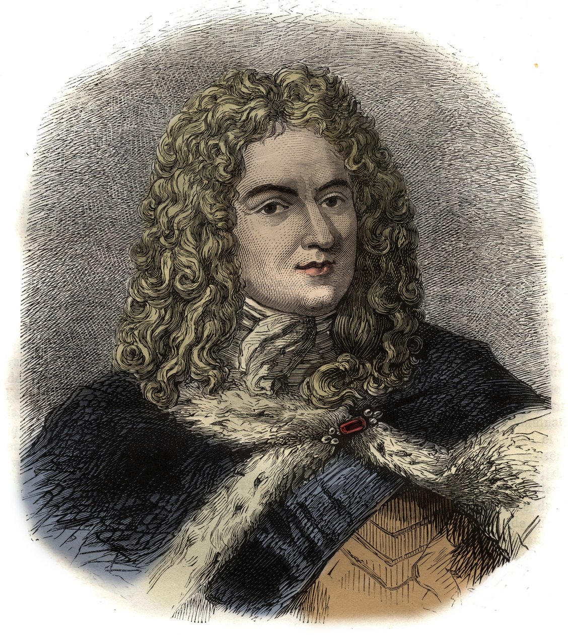 Portrett av Louis de Rouvroy hertugen av Saint-Simon - (Saint Simon) fransk soldat, diplomat og kjent dagbok - Portrett av Louis de Rouvroy, hertugen av Saint Simon (1675-1755) minnesmerke av Unknown artist