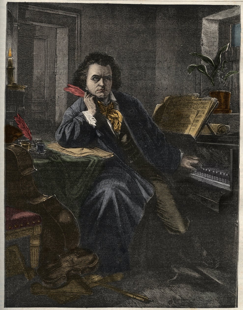 Portrait of Ludwig van Beethoven (1770-1827), German composer and pianist av Unknown artist