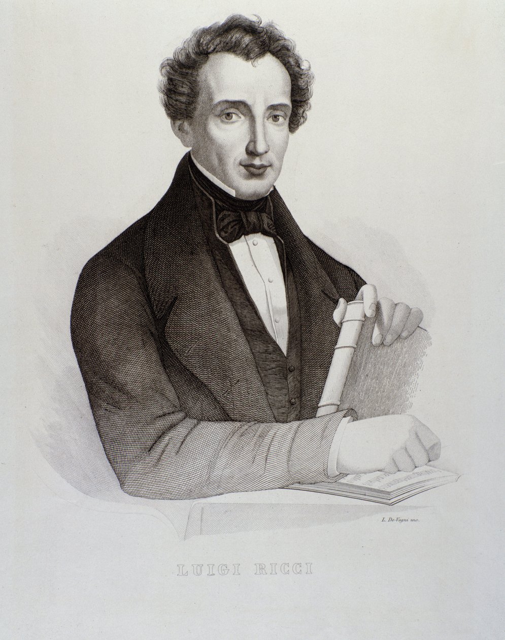 Portrett av Luigi Ricci (gravering av Unknown artist