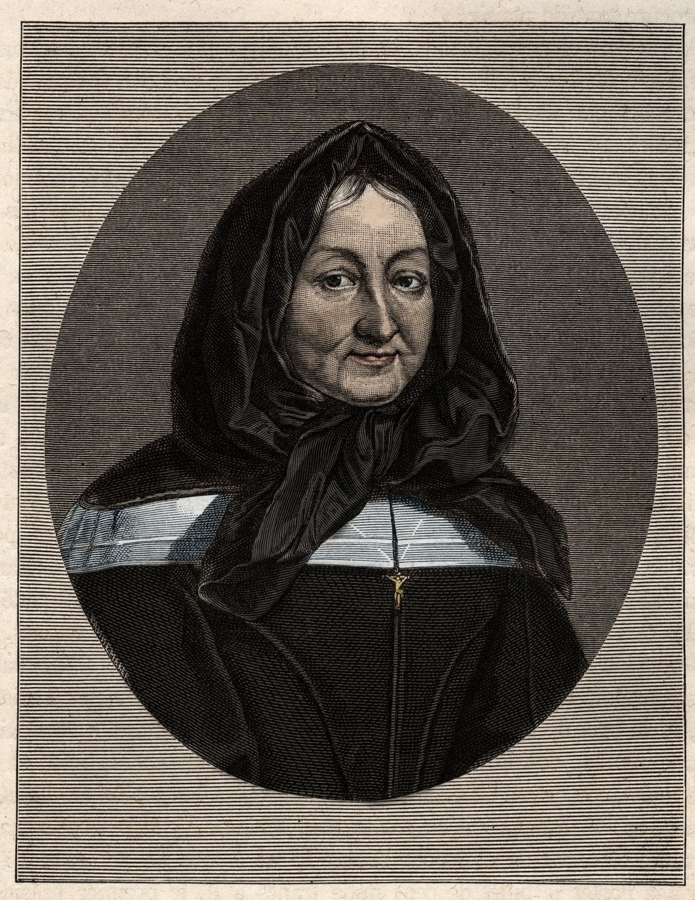 Portrett av Madame Marie de Rubelles, Lady of Miramion (1629-96) grunnlegger av døtrene til den hellige familie av Unknown artist